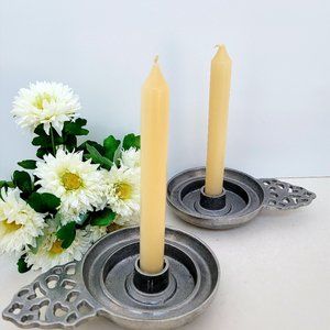 RPW WILTON ARMETALE PORRINGER STYLE CANDLE HOLDER SET VINTAGE 1970’s